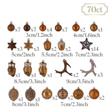 Weihnachtsbaumschmuck 70 Karat Bronze Kupfer Gold bruchsicher Waldbraun Kugeln