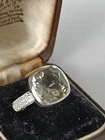 2004 Vintage Peridot HEAVY Sterling Silver Ring Size UK N US 6 3/4-Hallmarked!