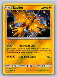 Zapdos 24/68 Hidden Fates Reverse Holo Rare