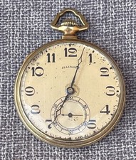 1923 Illinois Autocrat 14k GF Gr 405 Pocket Watch 17j 12s 25yr Hinged Case Runs
