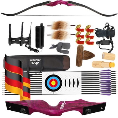 60 Zoll Recurvebogen Pfeile Set 40-60lbs Takedown Jagdbogen Bogenschießen Jagd