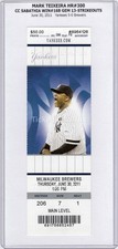 CC Sabathia 13K GEM Mark Teixeira HR #300 6/30/2011 Yankees Brewers MINT Ticket