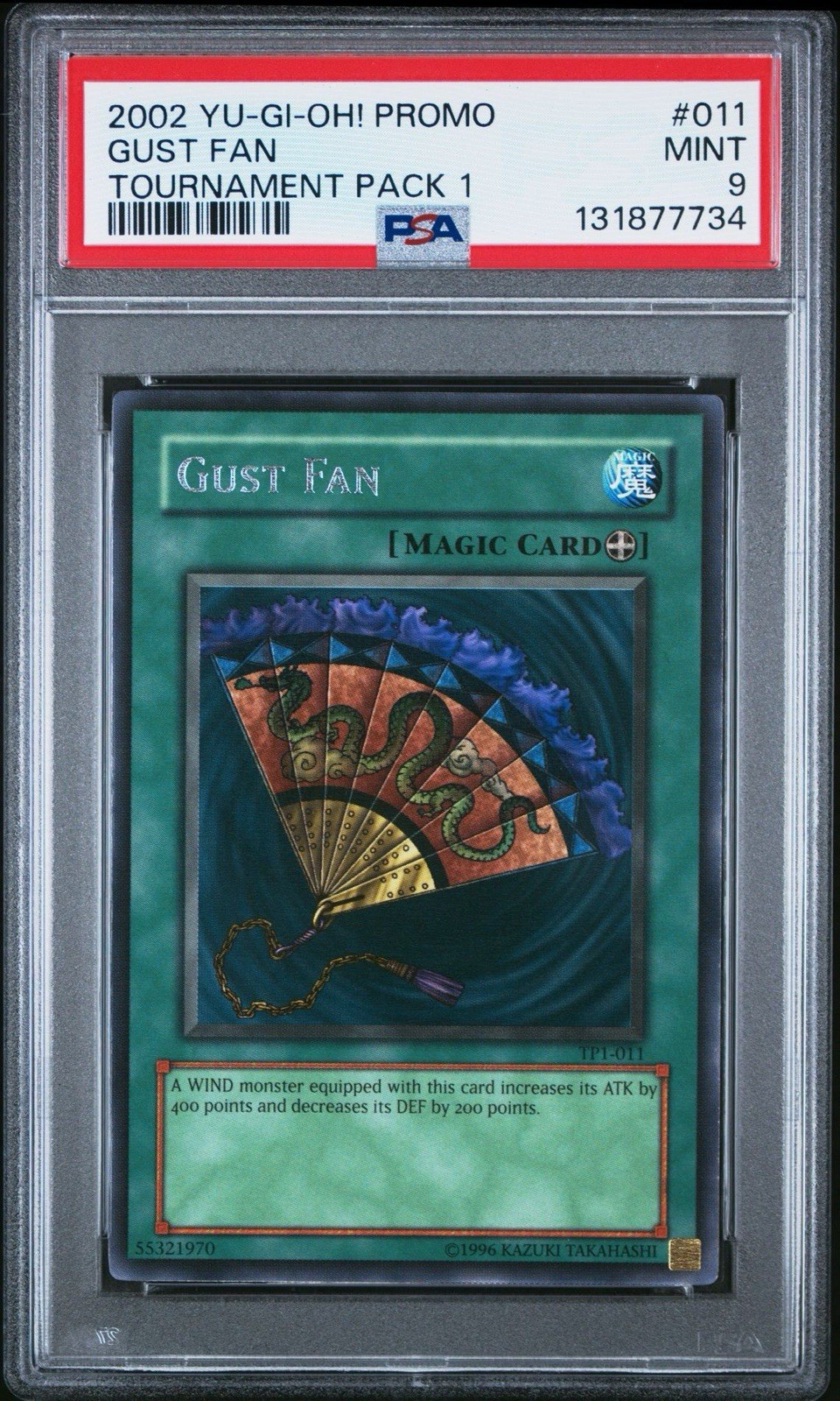 Gust Fan TP1-011 YuGiOh Tournament Pack: 1st Season trading card — raw and PSA graded price guide