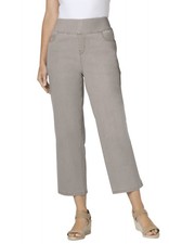 Woman Within Plus Size Petite Pull-On Elastic-Waist Stretch Denim Capri Jeans