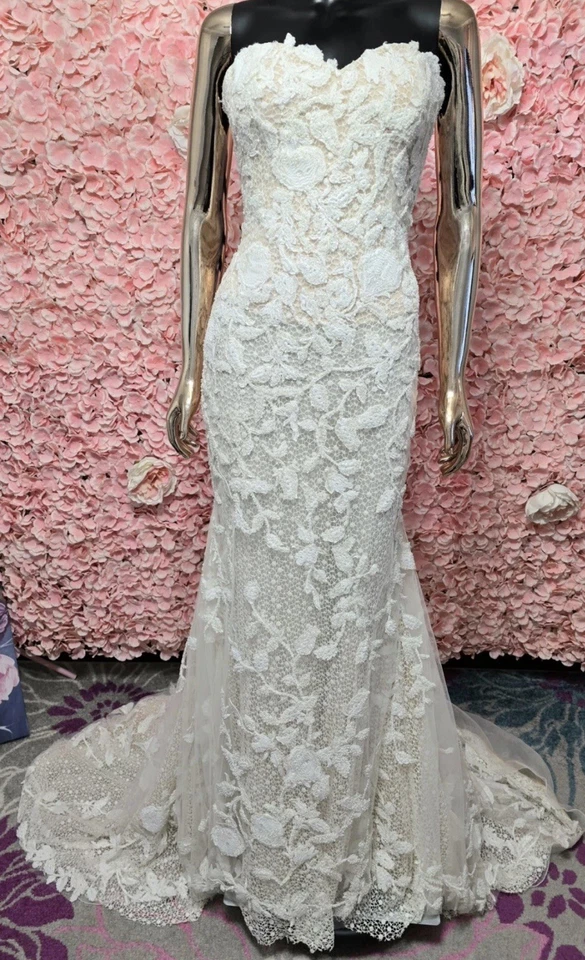 Vestido de novia Atelier Pronovias "RAMSES" blanco roto TALLA 10 NUEVO CON ETIQUETAS originalmente $6,600 Foto 4 de 4