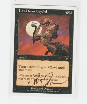 Magic the Gathering ~ Howl from Beyond ~ M/NM ~ 7th Ed. ~  Signed by Artist