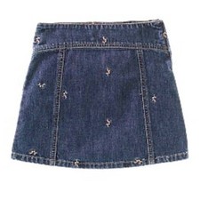 Gymboree Girls Adjustable Waist Denim Flowers Skirt Size 5 NWT