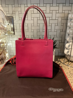 Coach Vintage Cashin Carry Tote Leather 6152 Italy Barbie Pink | eBay
