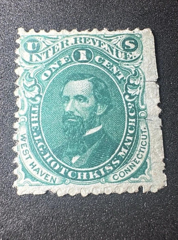 1871 Scott RO110 Hotchkiss West Haven Connecticut Match Medicine Revenue Stamp - Image 2 of 4