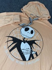 Disney The Nightmare Before Christmas Sz S Hoodie Over Sized Sleep Shirt Orange