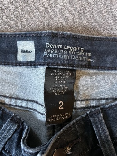 Jeans leggings denim Mossimo taglia 2 donna blu lavaggio scuro vita media - Foto 2 di 6