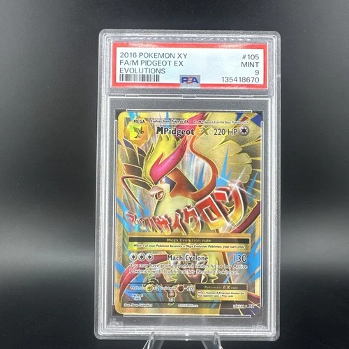 2016 POKEMON XY EVOLUTIONS #105 FULL ART/M PIDGEOT EX PSA 9