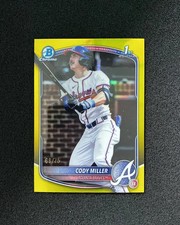 2025 Topps Bowman Draft Chrome Yellow #BDC-91 Cody Miller 1st 69/75 Braves QI95