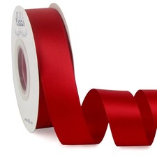 Double Faced Red Satin Ribbon,1  x Continuous 25 Yards,Fabric Ribbon Use for ...