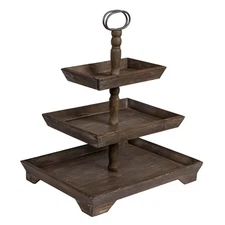 Decorative 3 Tier Tray, Brown