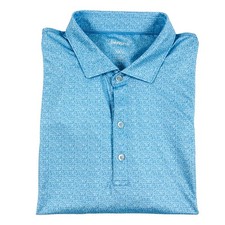 Johnnie-O Men's Maliblu Pomelo Printed Polo Size XXL UPF 50 Blue Retail $98