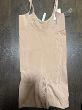 Red Hot by Spanx FS5415 Open-Bust Mid-Thigh Bodysuit in Soft Nude size S