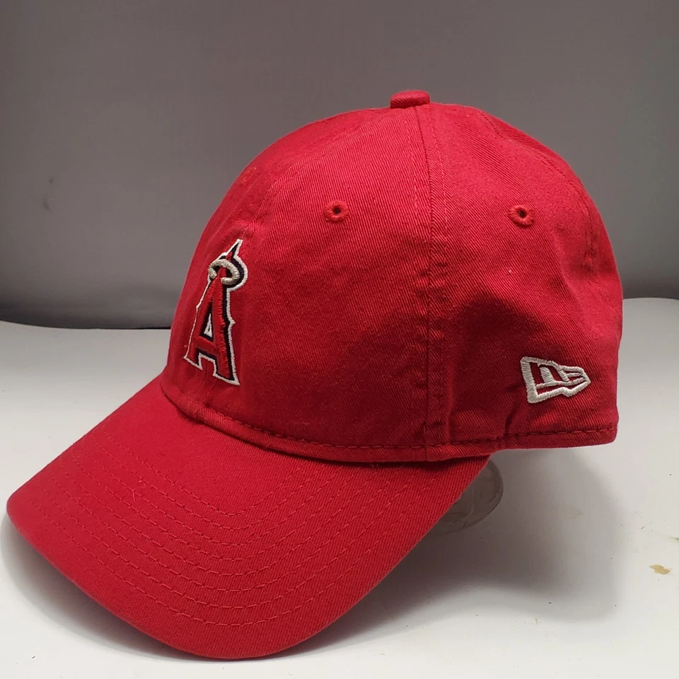 Los Angeles Angels Hat Cap Strap Back Womens Red MLB Baseball New Era 9TWENTY - Image 2 of 4