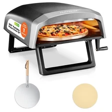NutriChef 360° Portable Pizza Oven-Suitable for Outdoor & Indoor Use (Black)