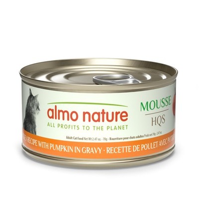 almo nature HQS Natural - Mousse - Wet Cat Food Pate Chicken and Pumpkin, 2.47 o