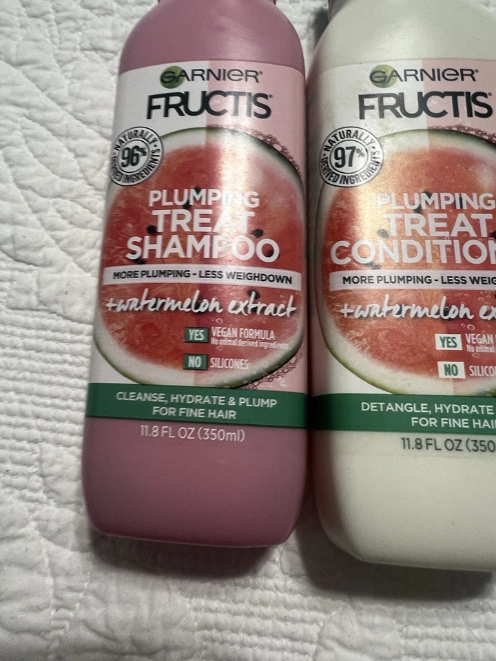 2 Pack- Garnier Fructis Plumping Watermelon Shampoo & Conditioner 11.8 oz - Image 4 of 4