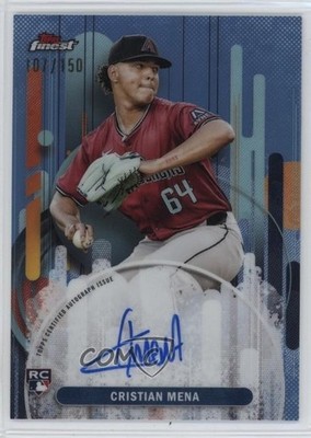 2025 Topps Finest Sky Blue Refractor 107/150 Cristian Mena Rookie Auto RC 0c6