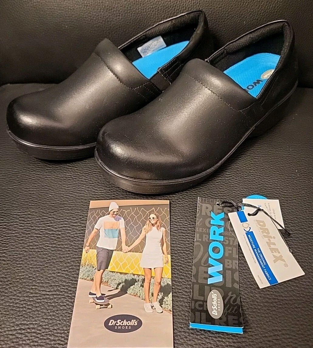 Dr Scholls Dynamo Black Oil Slip Resistant Womens Size Clogs Work  Shoes NEW