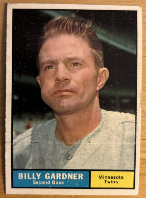 1961 Topps Billy Gardner Card #123 Twins Second Base Low-Grade O/C & Scratched