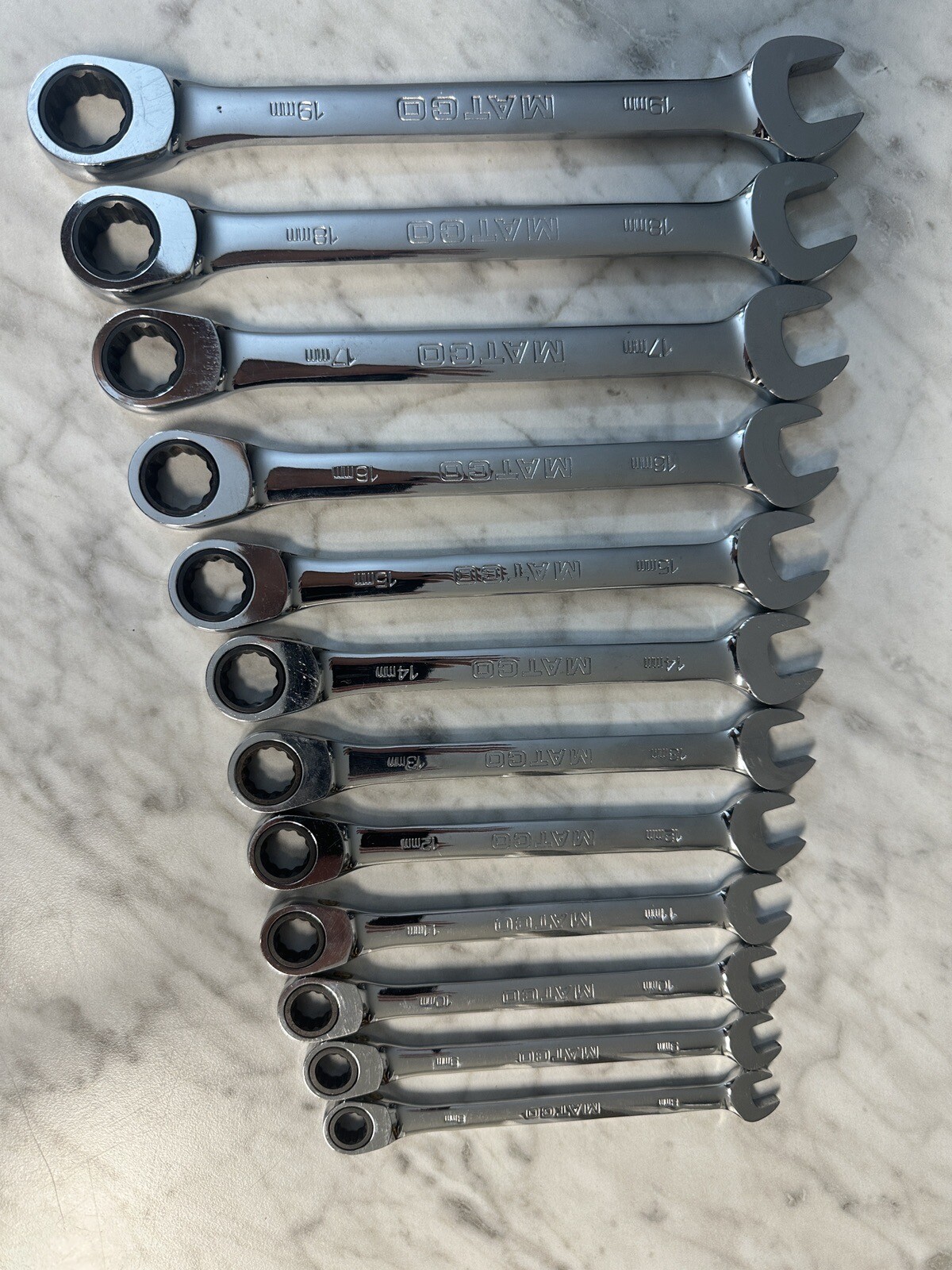 Matco 12 PIECE 72 TOOTH METRIC REVERSIBLE COMBINATION RATCHETING WRENCH