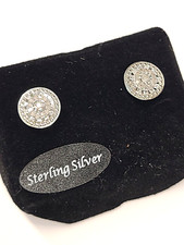 R.H. Macy & Co Sterling Silver Bridge 1/10 CTTW Diamond Stud Earrings