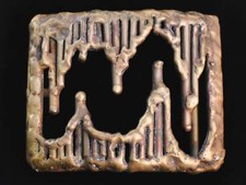 Abstract Brutalist MCM Studio Artist Handmade Solid Brass Vintage Belt Buckle