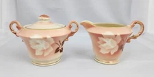 Vintage Onodaga Creamer & Sugar Bowl Pottery Company Old Ivory Madame Butterfly