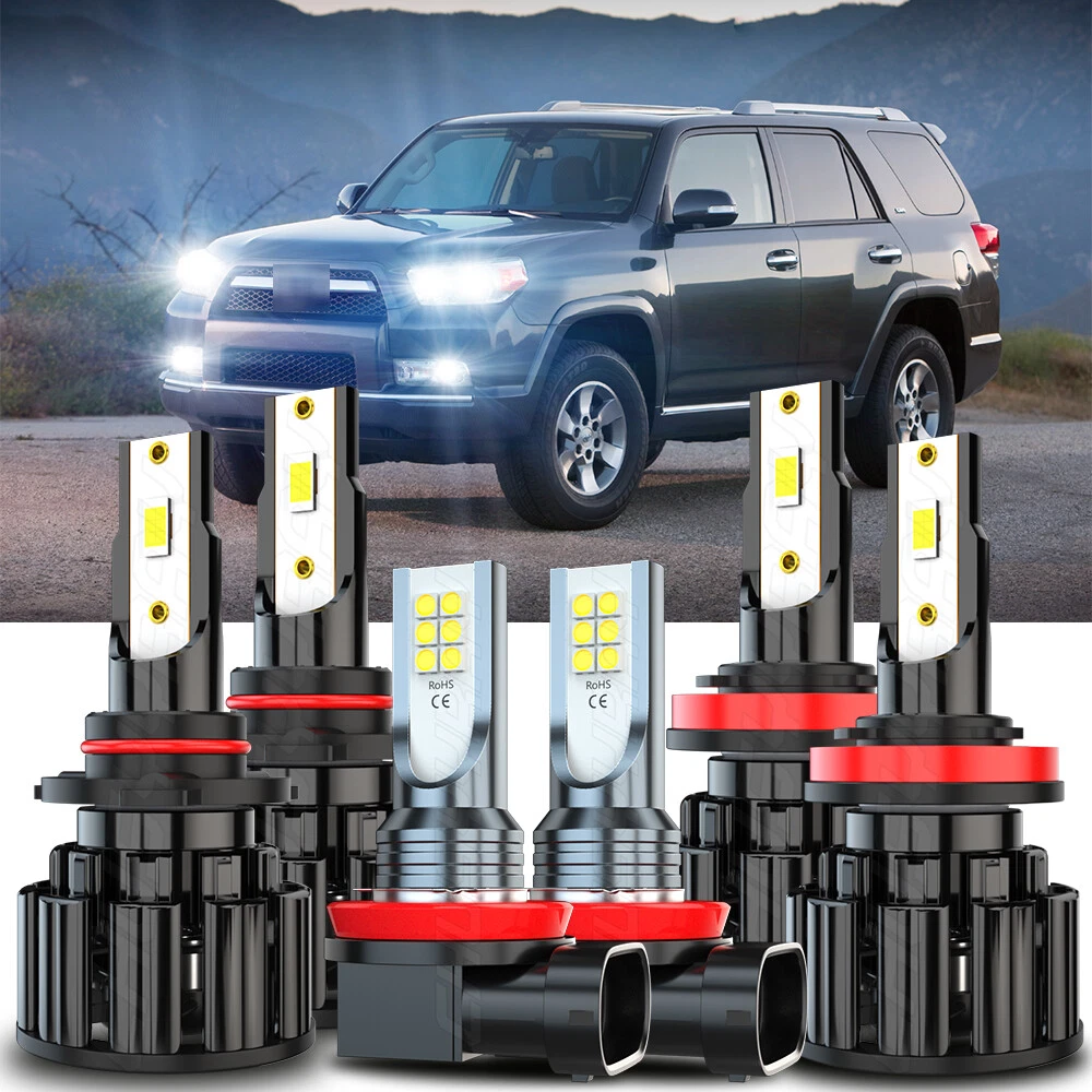 For Toyota 4Runner 2010 2020 6Pcs LED Headlight Bulbs Hi lo Beam