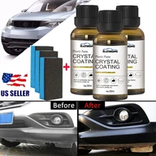3× Car Plastics Parts Restorer Crystal Coating+Sponge For Car Door Frames Panel