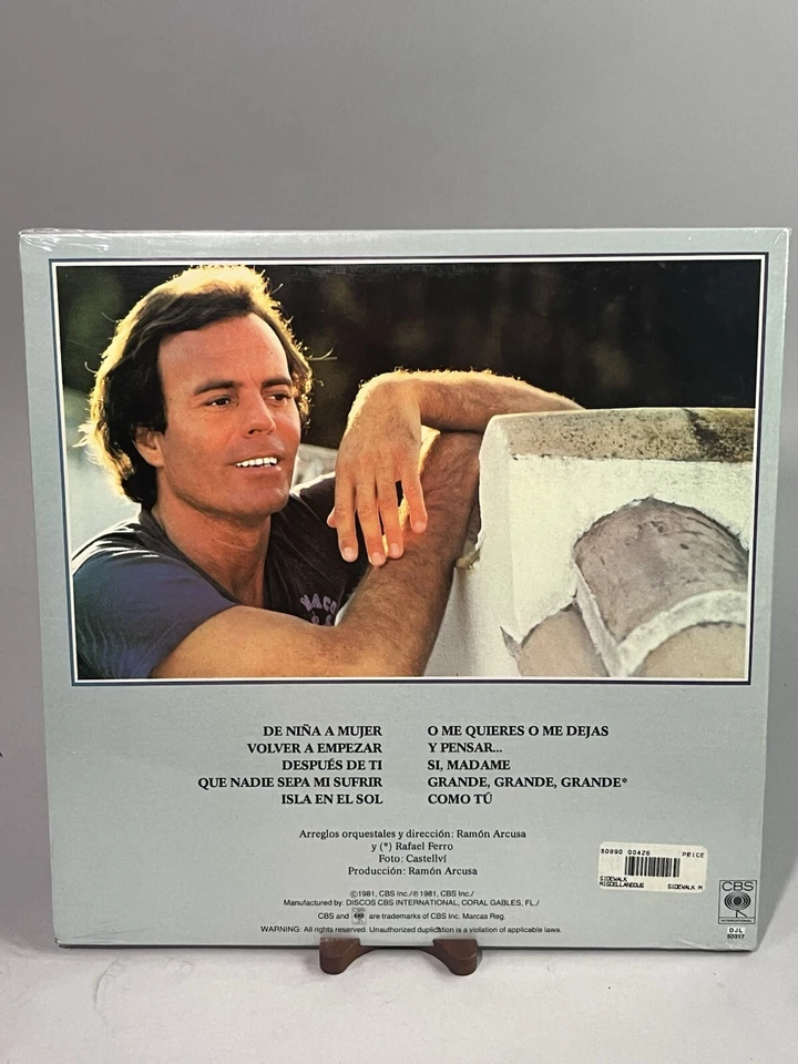 Julio Iglesias Vinyl LP  "de nina a mujer"  CBS DJL-50317 Sealed New Record 1981 - Image 2 of 4