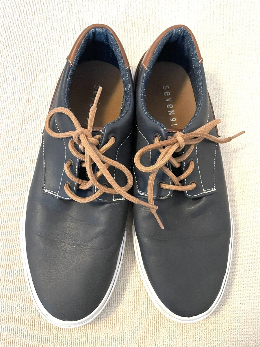 Seven 91 FUCCI Oxford Brown Mens Shoes Sneakers Dress Casual Size 11 Dark Navy