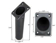 Pactrade Marine Boat Kayak Plastic Flush Mount Square Head Black Rod Holder 30 