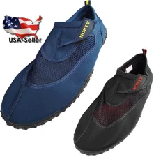 Norty Mens Big Sizes 13-15 Water Wave Aqua Sock Shoe Pool Beach Surf Slip On