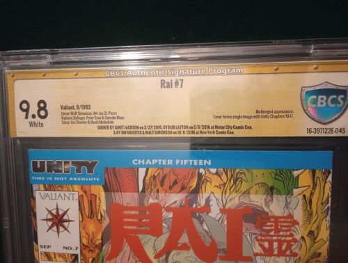 RAI #7 CBCS 9,8 casi nuevo/como nuevo 1992 Valiant firmado por el tirador Layton Simonson & Jackson - Imagen 2 de 8