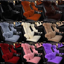 Warm Faux Rabbit  Plush Front Rear Car Seat Cover Soft Pad Cushion Protector