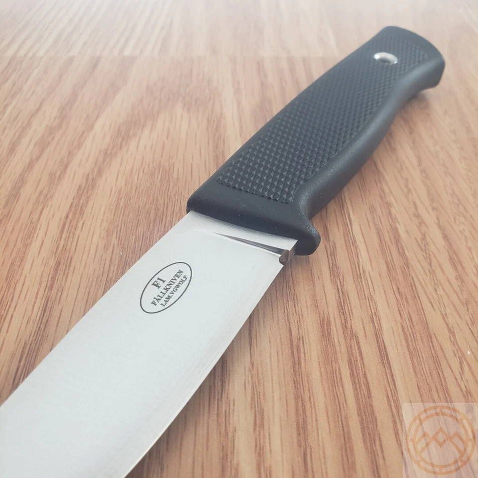 Cuchillo fijo Fallkniven F1 4" acabado satinado VG-10 hoja de acero mango Thermorun Foto 3 de 4
