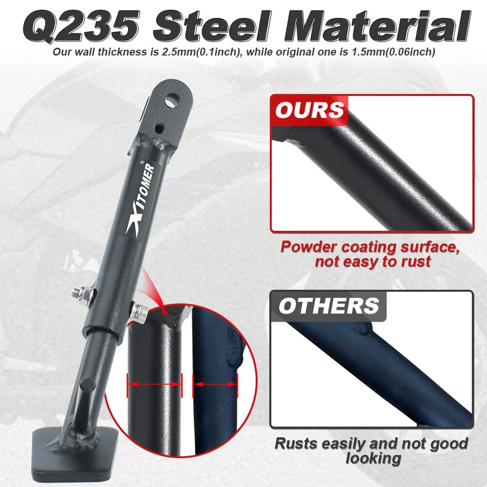 Soporte lateral ajustable para Kawasaki Ninja 300/Ninja 300 ABS 2014-2017 Foto 4 de 4