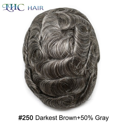 Thin Skin Mens Toupee Human Hair Replacement System V-looped 0.06mm PU Hairpiece - 第 28/86 張圖片
