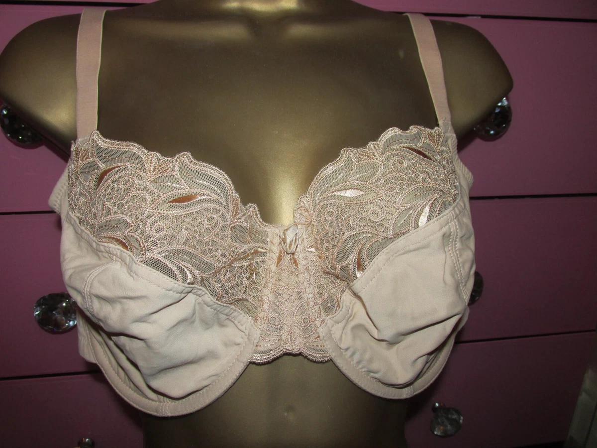 PANACHE SUPERBRA MELODY 6051 UNPADDED UNDERWIRED NUDE BRA SIZE 38F WORN