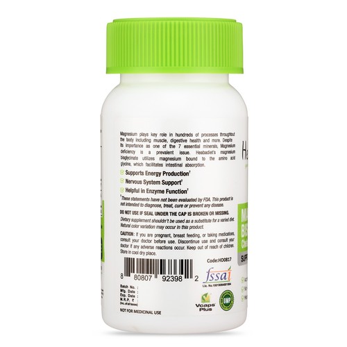 Magnesium Bisglycinate Capsules- Essential Mineral - 500mg - Fully Chelated - Picture 3 of 4
