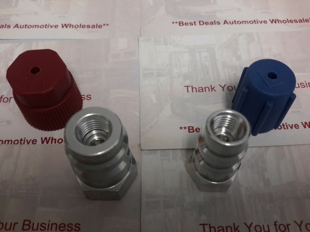 3//8 High 7//16 Low A//C Service Charging Port Adapter Retrofits R12 to R134a