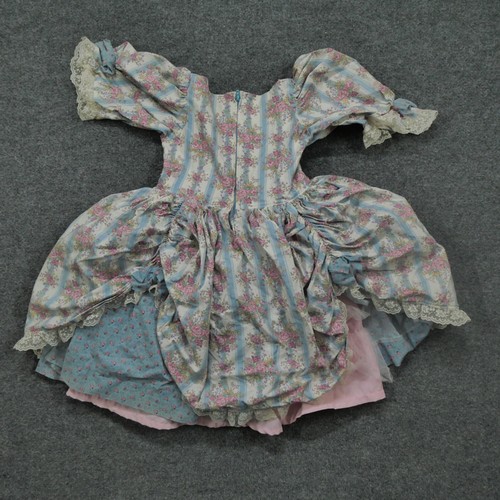 Vintage Handmade Dress Girls 6 Small Blue Floral Pink Victorian Youth - Picture 7 of 10