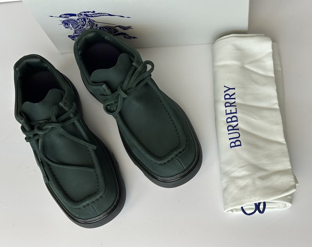 Burberry Green Leather Creeper Lace-up Boots 10 US (43 Eu  display picture 1