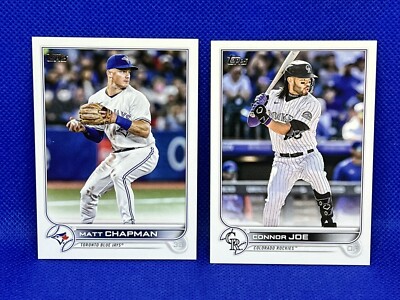 2022 Topps Advanced Stats /300 Baseball Card Lot (2) Base Parallel Joe & Chapman