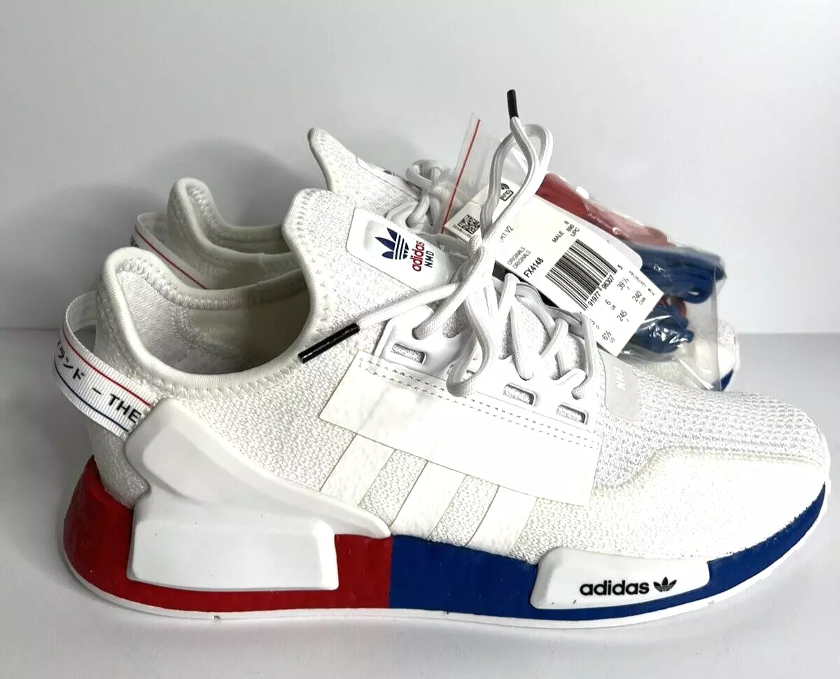 Adidas Originals NMD R1 V2 White Blue Red FX4148 Running Shoe Men's Size  6.5 New | eBay